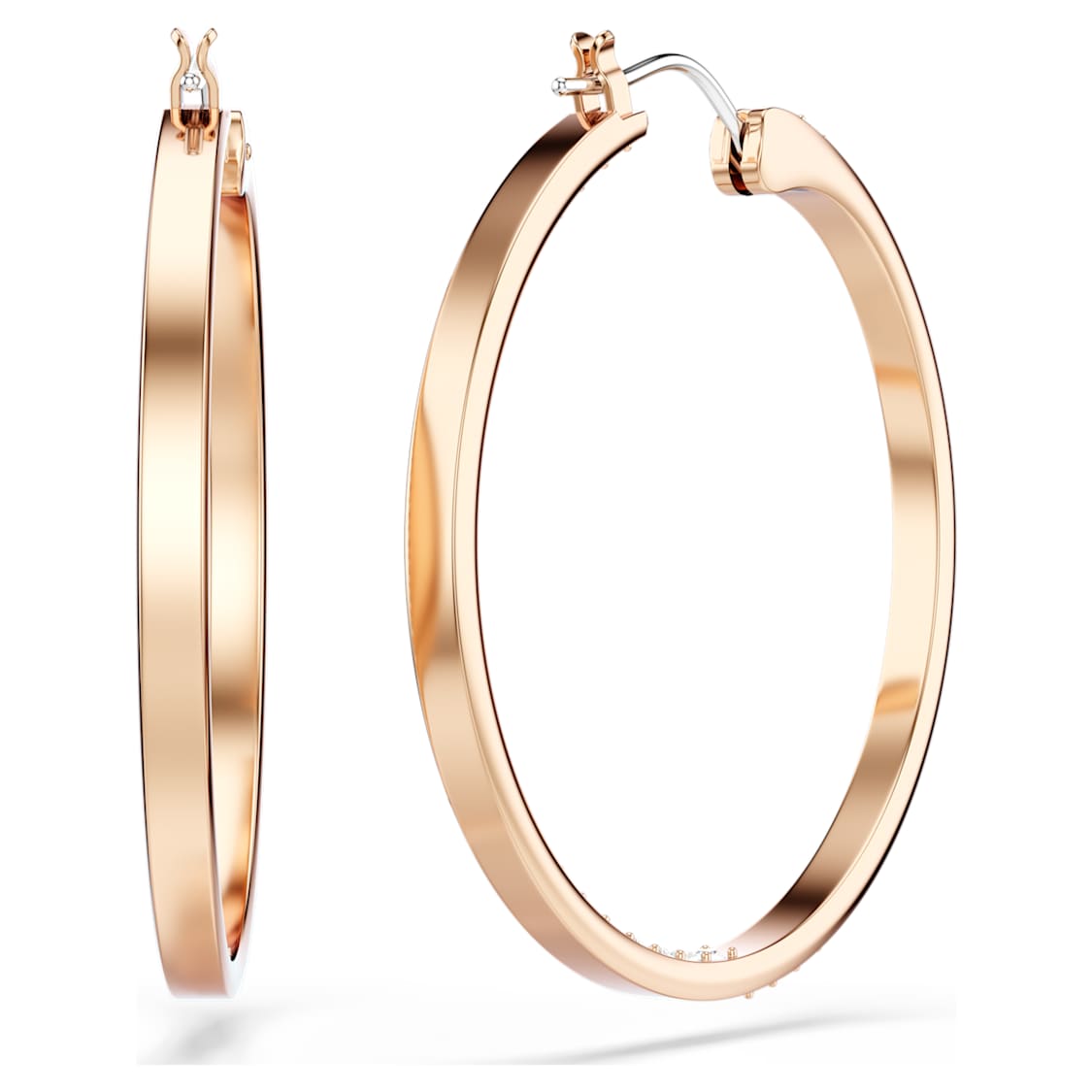 Sommerset hoop earrings, White, Rose gold-tone plated by SWAROVSKI