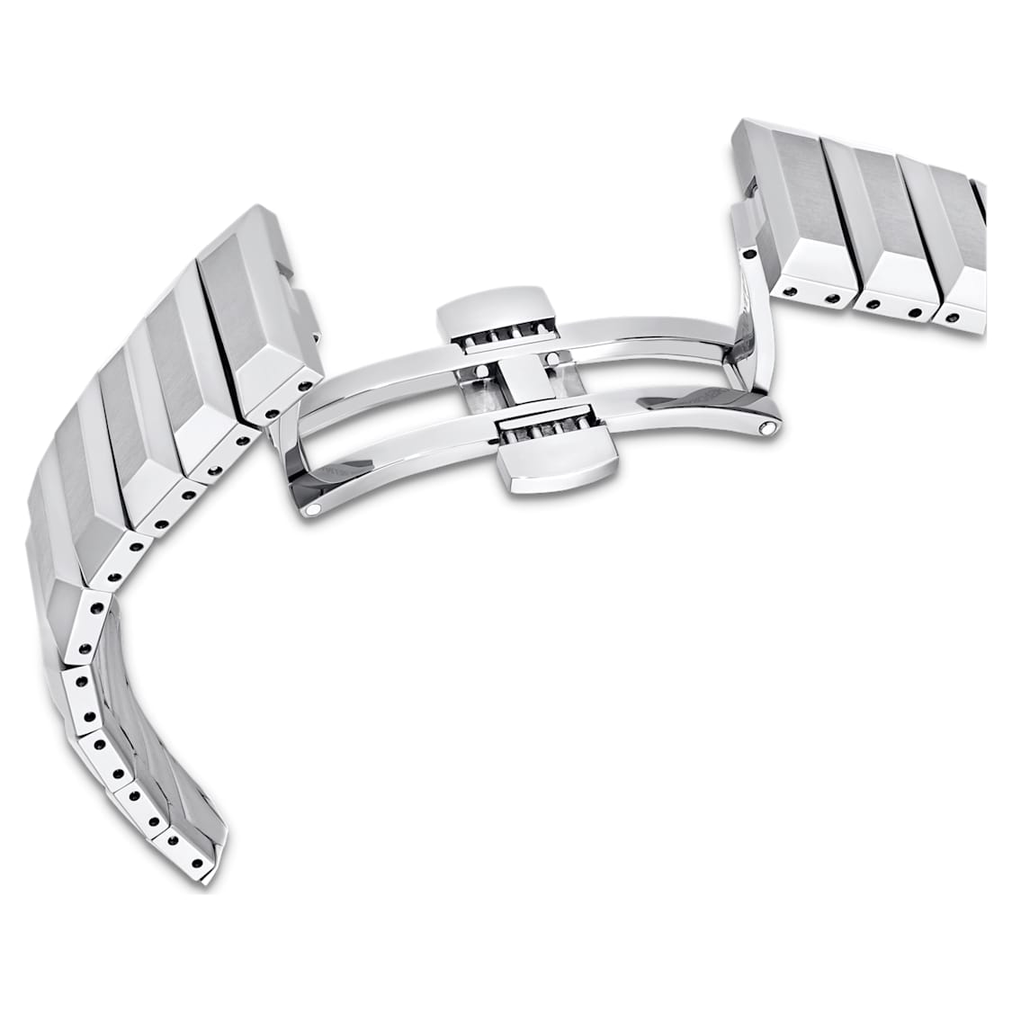 Dextera 3-hand watch, 37mm, Swiss Made, Metal bracelet, Silver Tone, Stainless steel by SWAROVSKI