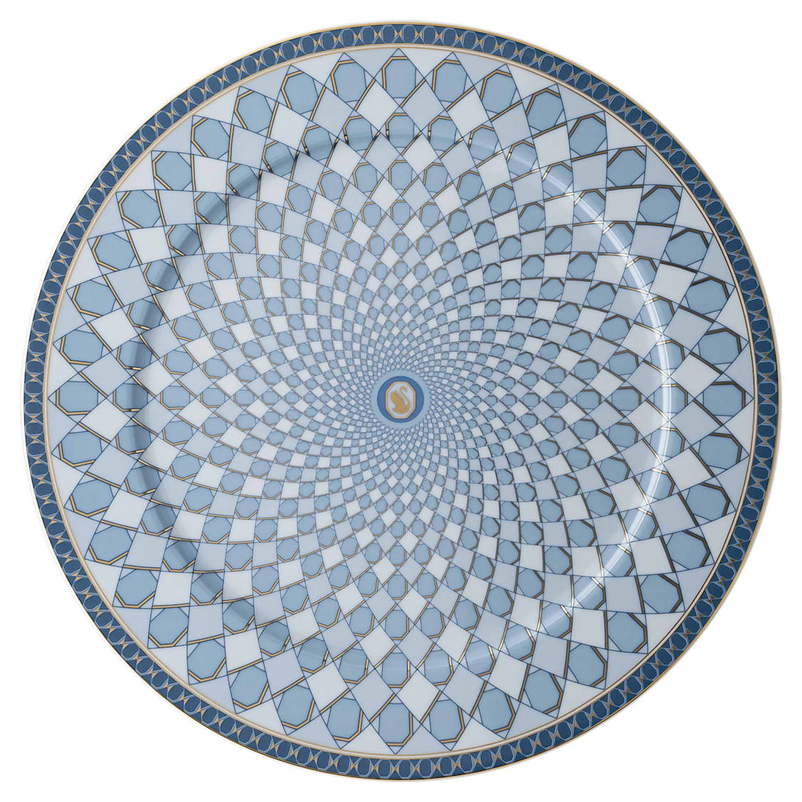 Signum service plate, Porcelain, Bue by SWAROVSKI