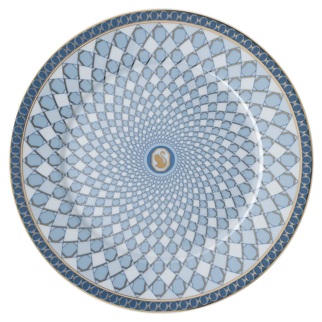 Signum bread plate, Porcelain, Blue by SWAROVSKI