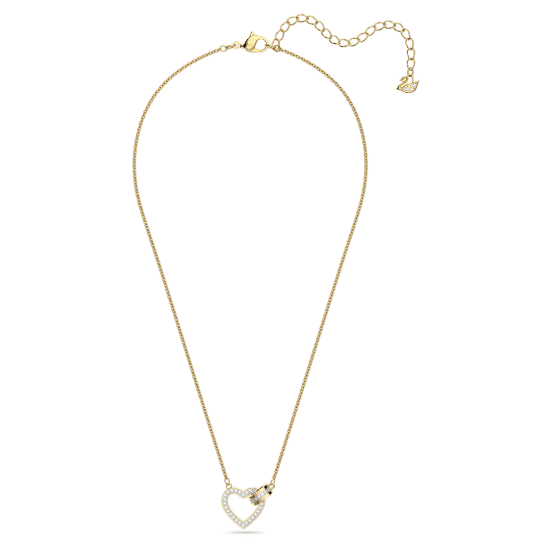 Lovely necklace, Heart, White, 18K gold finish - Swarovski, 5636449