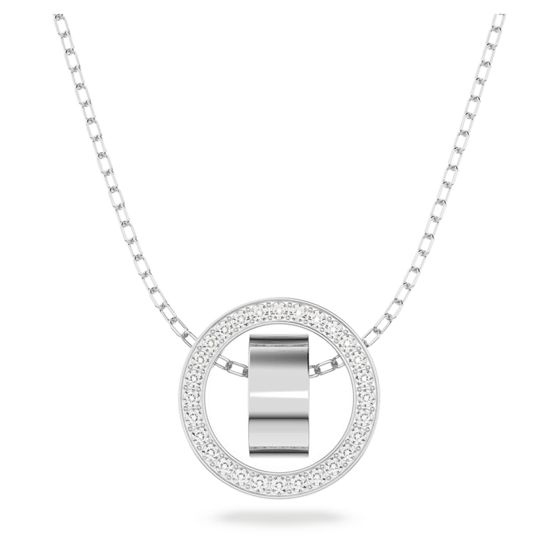 Dextera pendant, Pavé, White, Rhodium plated by SWAROVSKI