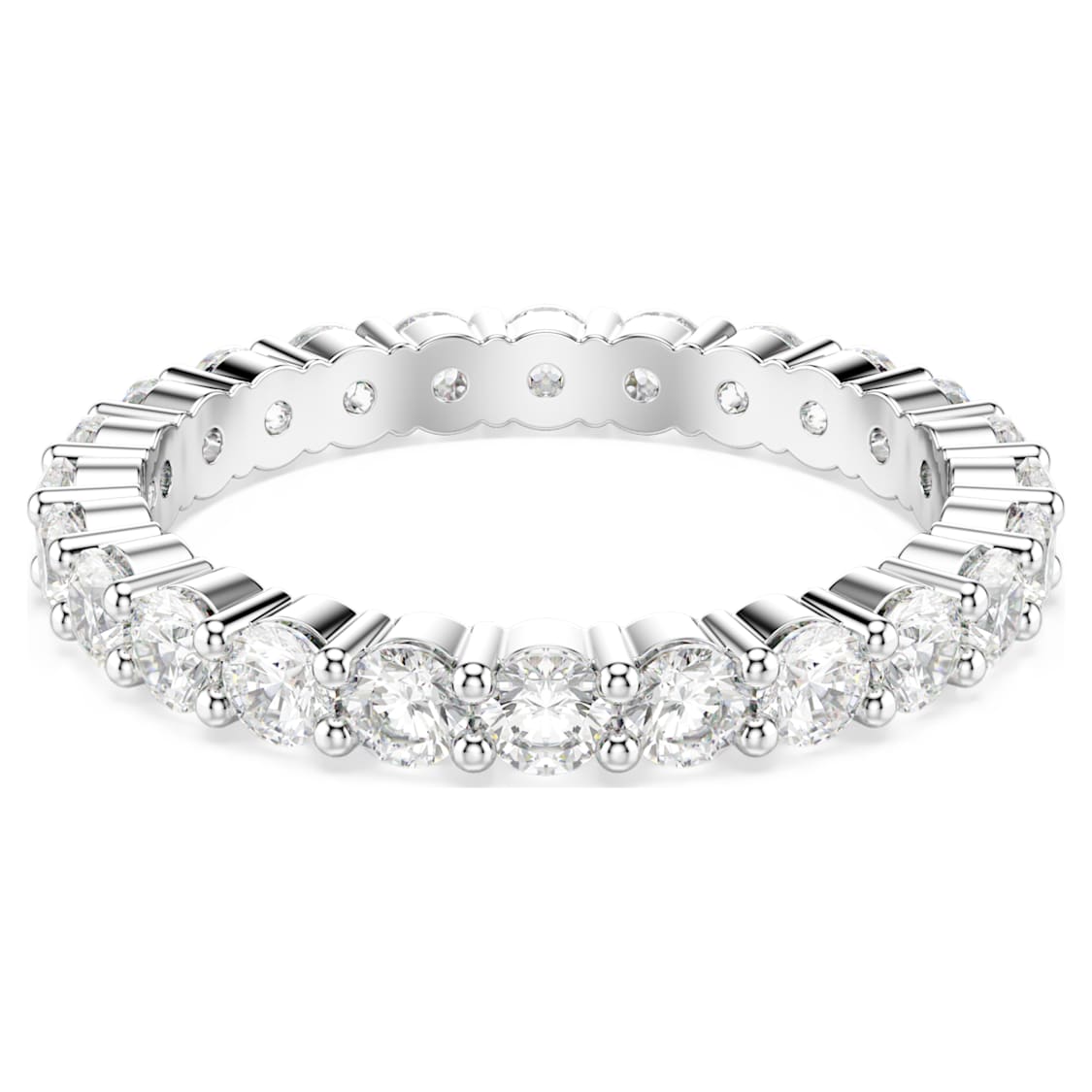Stilla ring, Set (2), Round cut, White, Rhodium plated by SWAROVSKI