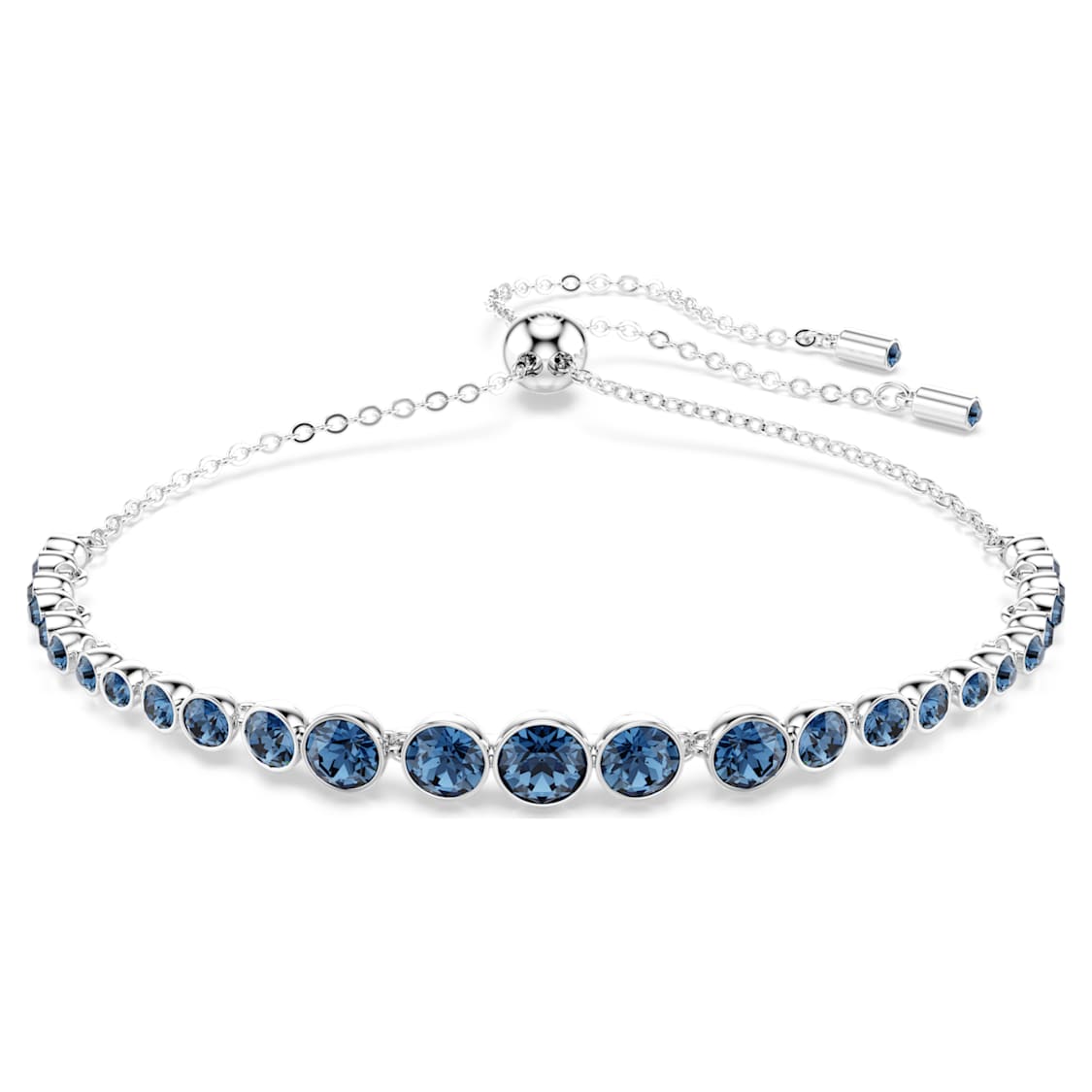 Imber Emily bracelet, Mixed round cuts, Blue, Rhodium plated by SWAROVSKI