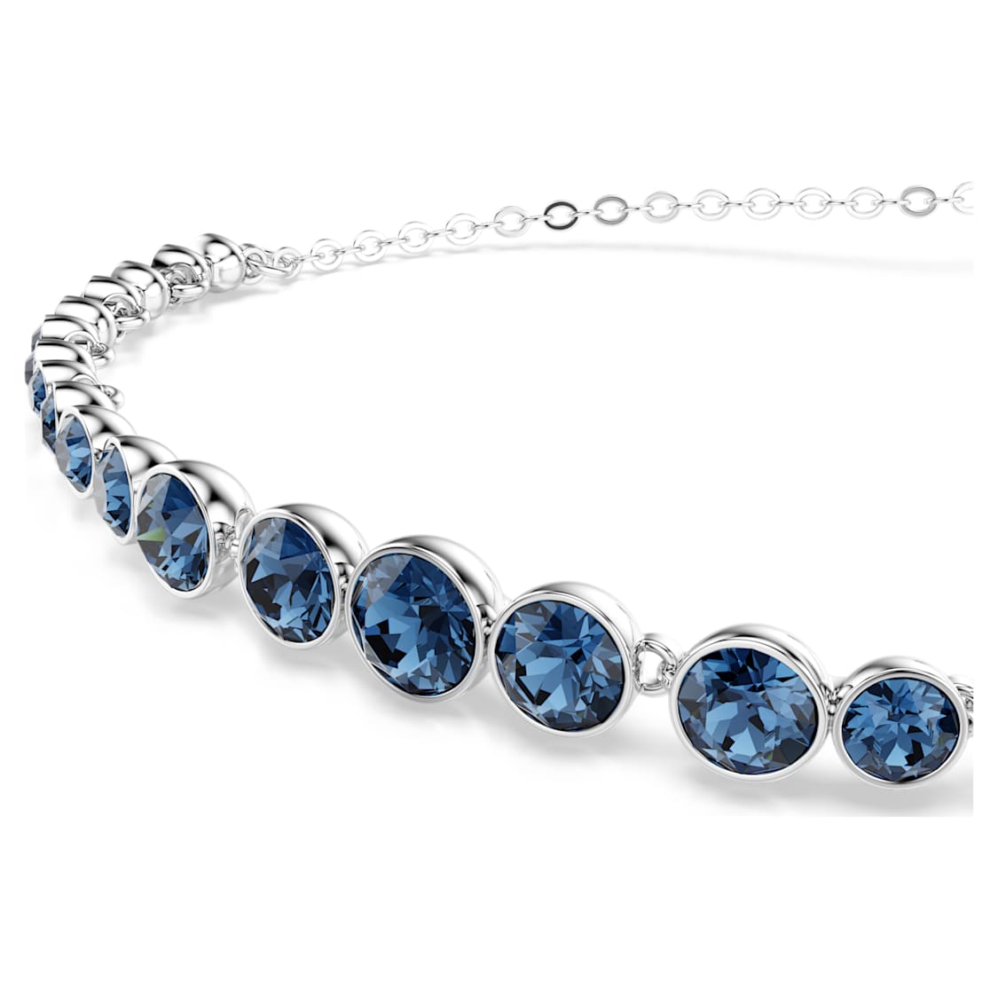 Imber Emily bracelet, Mixed round cuts, Blue, Rhodium plated by SWAROVSKI