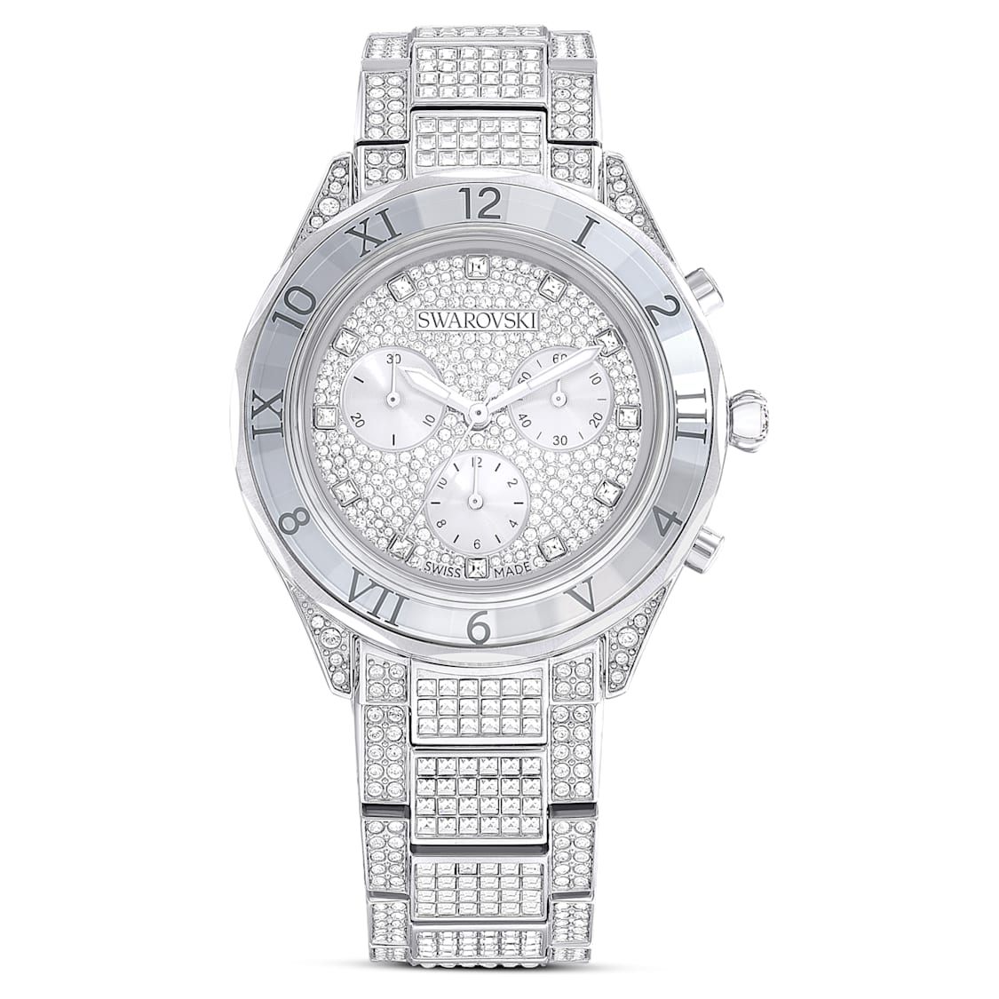 Dextera lux watch, Swiss Made, Metal bracelet, Silver Tone, Stainless steel by SWAROVSKI