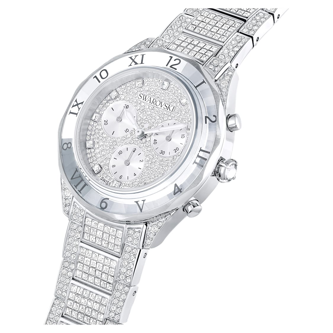 Dextera lux watch, Swiss Made, Metal bracelet, Silver Tone, Stainless steel by SWAROVSKI