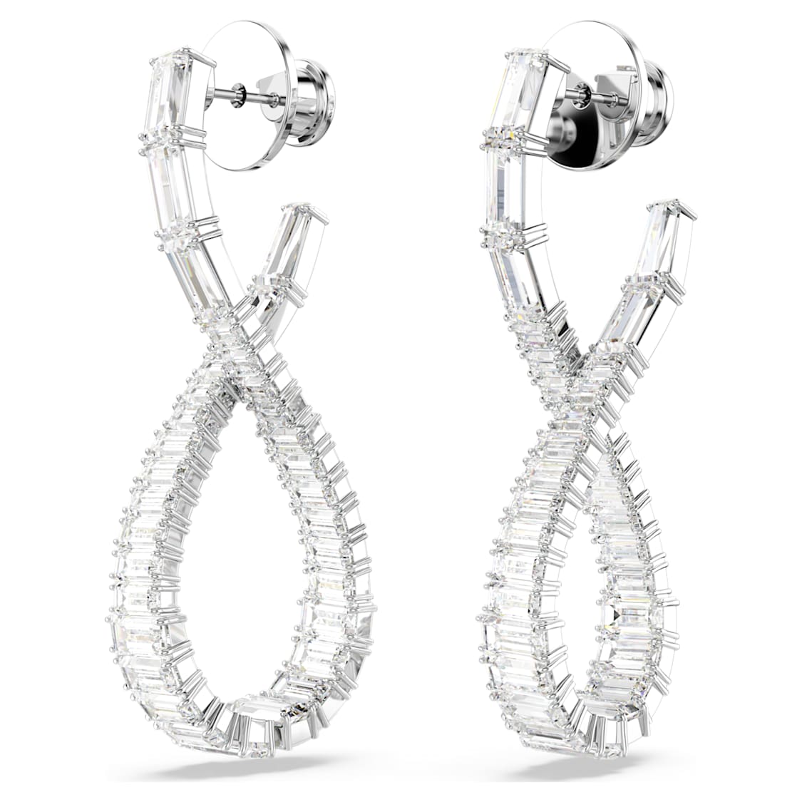 Hyperbola drop earrings, Infinity, White
