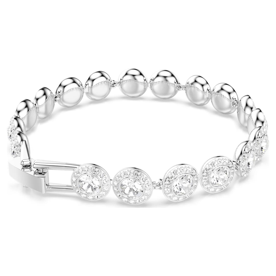 Una Angelic bracelet, Round cut, White, Rhodium plated by SWAROVSKI