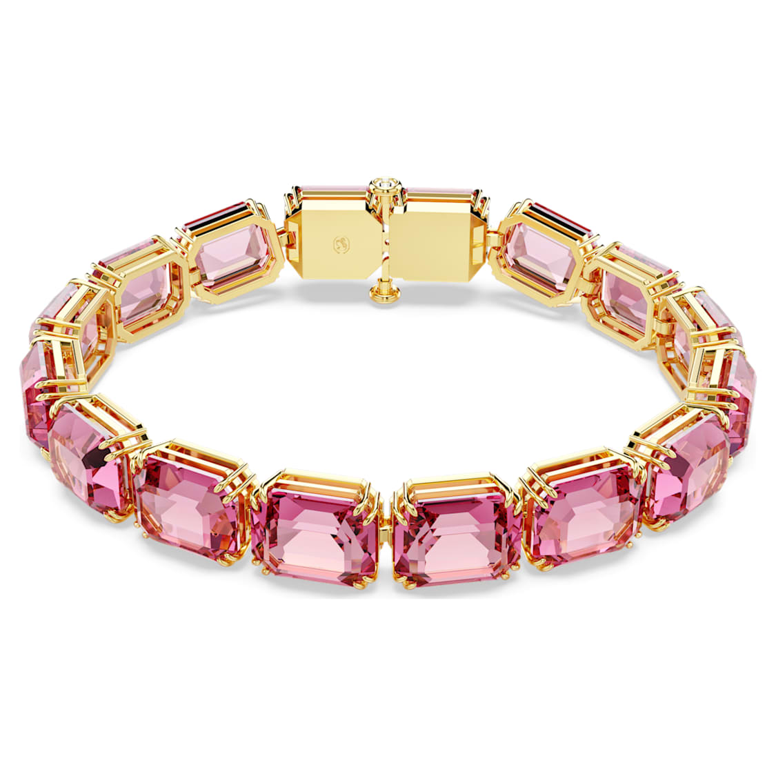 Millenia bracelet, Octagon cut, Pink, Gold-tone plated by SWAROVSKI