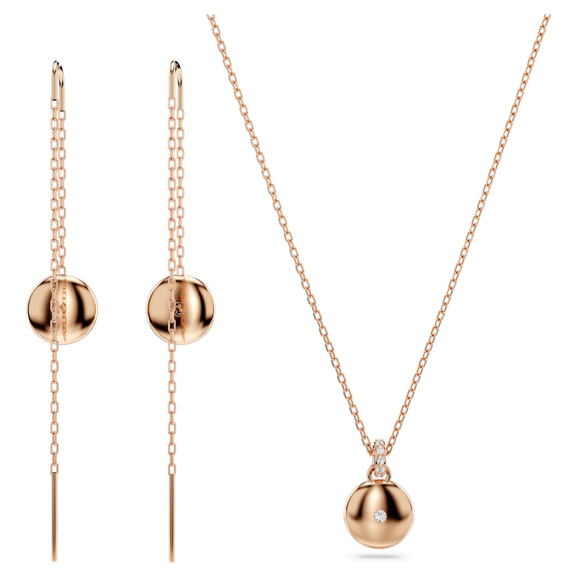 Meteora set, White, Rose gold-tone plated by SWAROVSKI