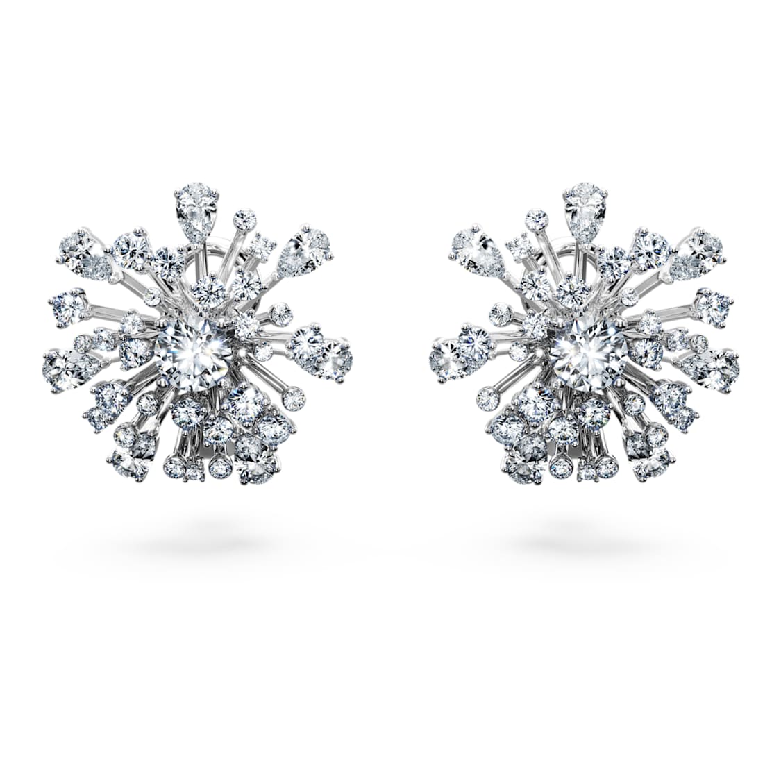 Galaxy stud earrings, Lab-grown diamonds 5.5 ct tw, Mixed shapes, 14K white gold by SWAROVSKI