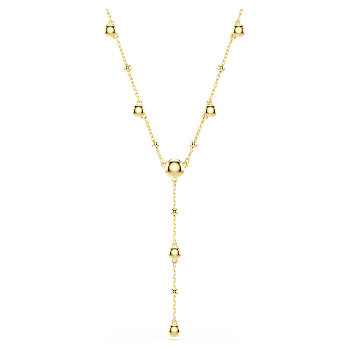 Imber Y necklace, Round cut, White, Gold-tone plated by SWAROVSKI