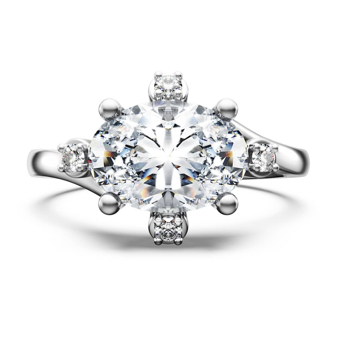 Galaxy ring, Lab-grown diamonds 2.1 ct tw, Mixed shapes, 14K white gold by SWAROVSKI