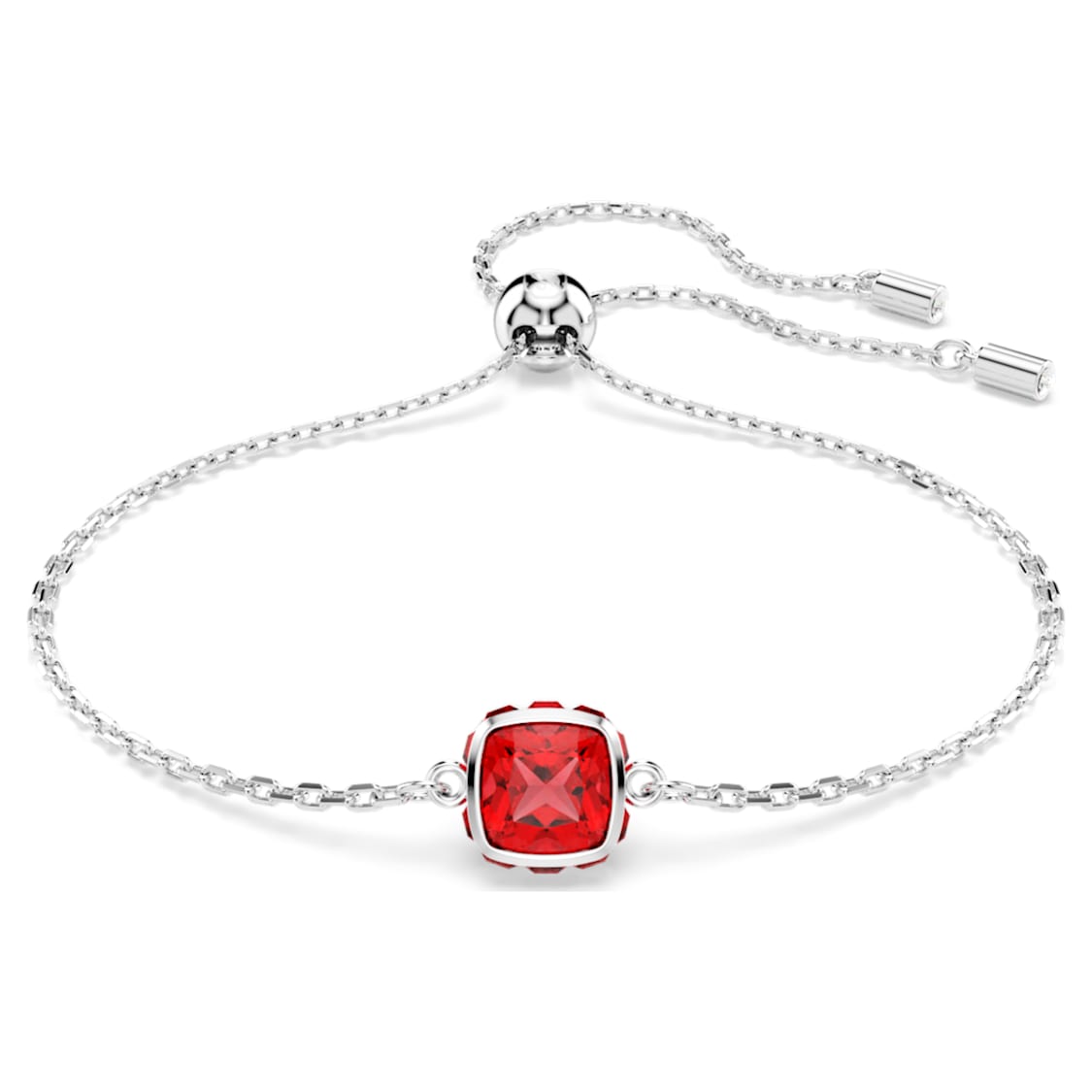 Birthstone Armband, Kissenschliff, Juli, Rot, Rhodiniert - Swarovski, 5692885