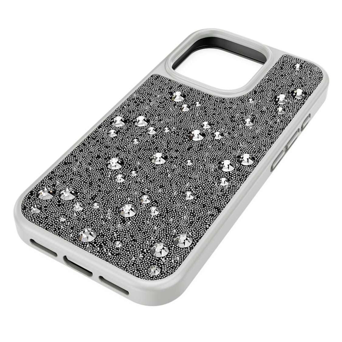 High smartphone case, Scattered design, iPhone® 16 Pro, Silver tone by SWAROVSKI