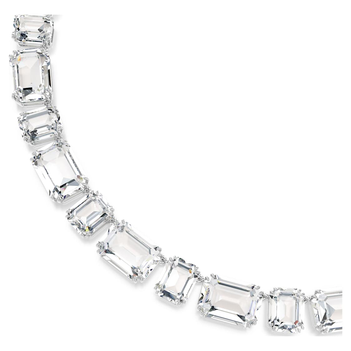 Millenia necklace, Octagon cut, White, Rhodium plated by SWAROVSKI