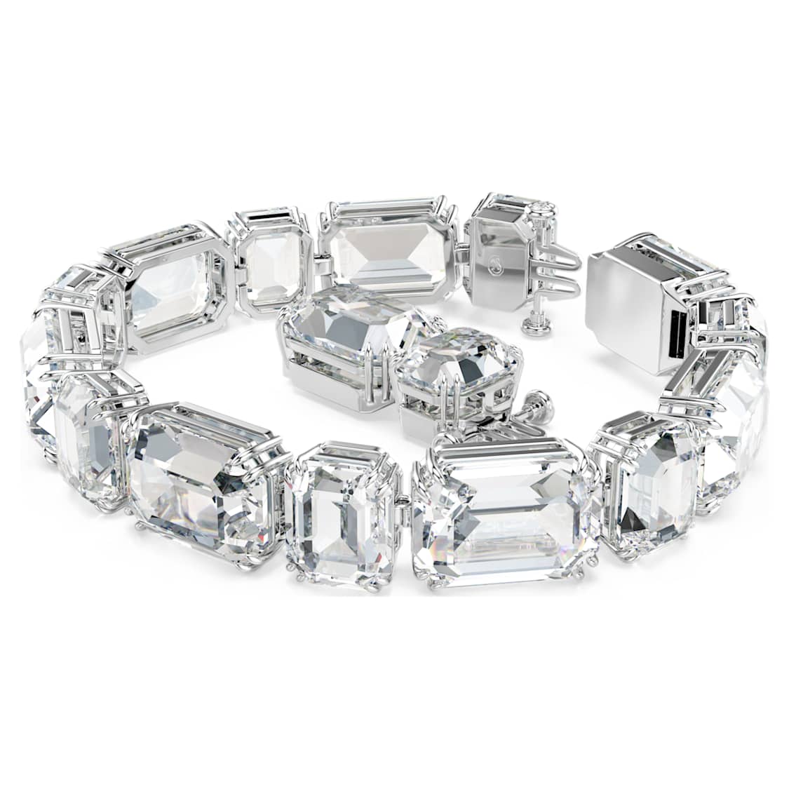 Millenia bracelet, Octagon cut, White, Rhodium plated by SWAROVSKI