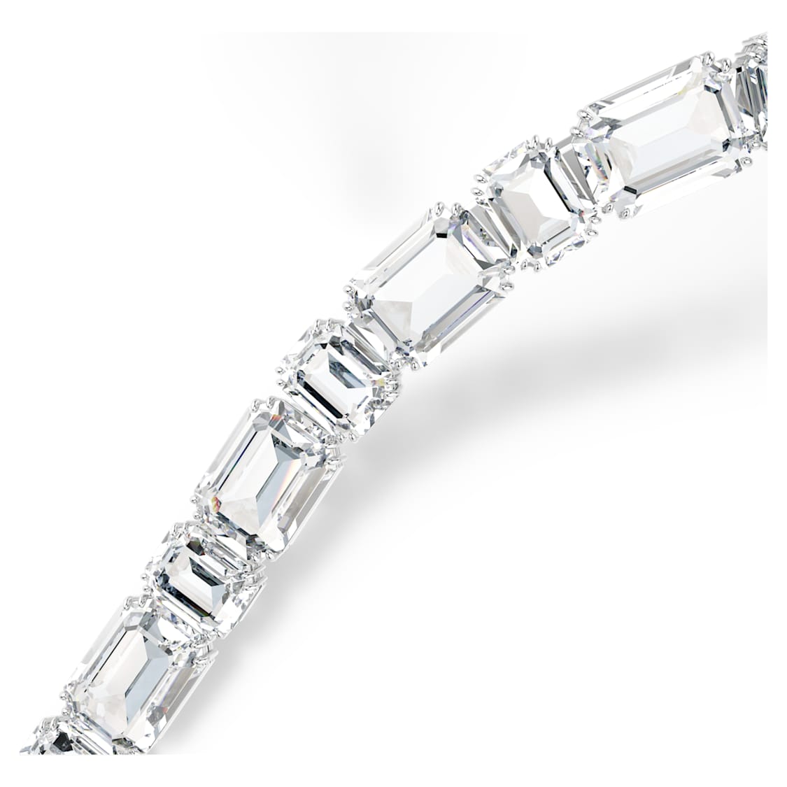 Millenia necklace, Octagon cut, White, Rhodium plated by SWAROVSKI