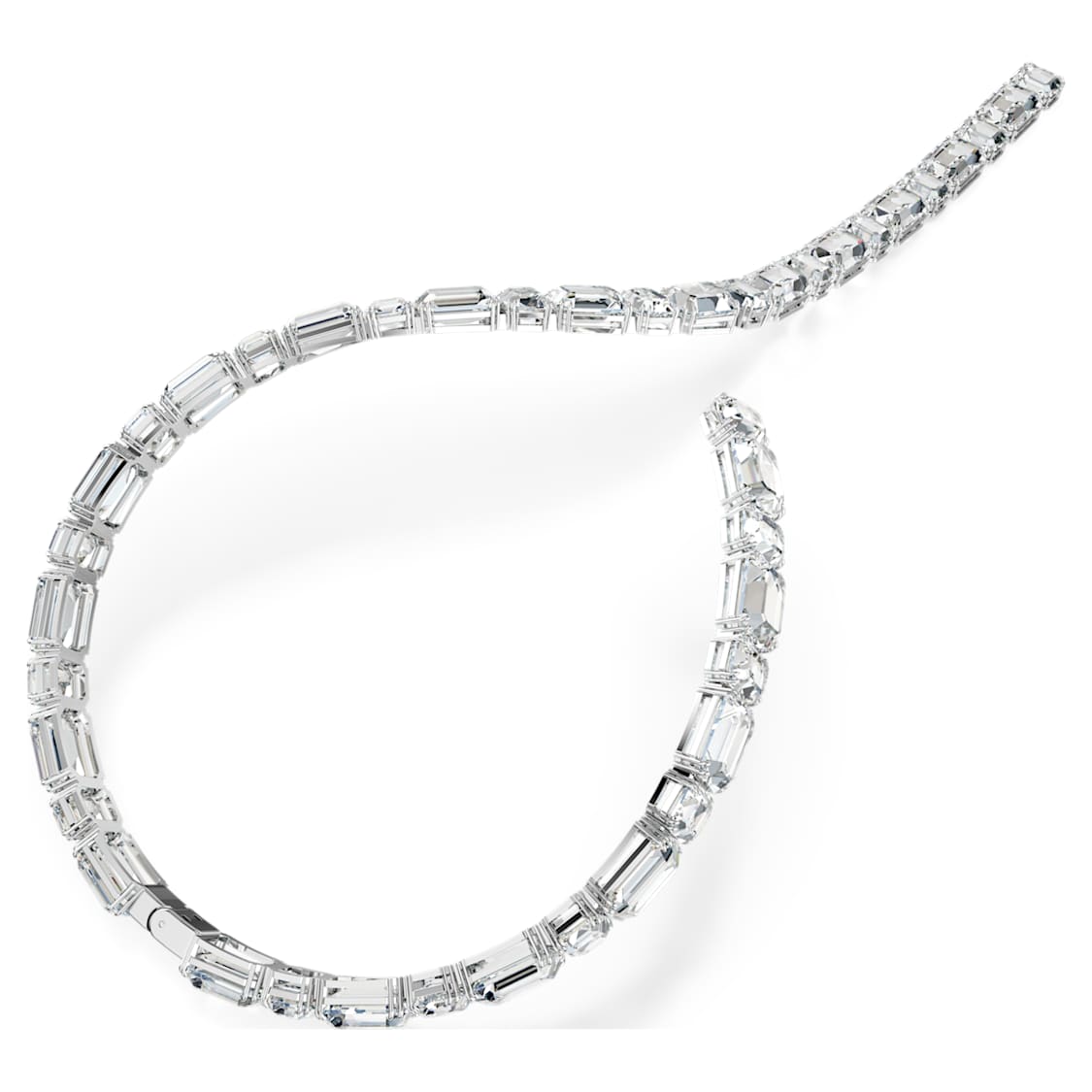 Millenia necklace, Octagon cut, White, Rhodium plated by SWAROVSKI