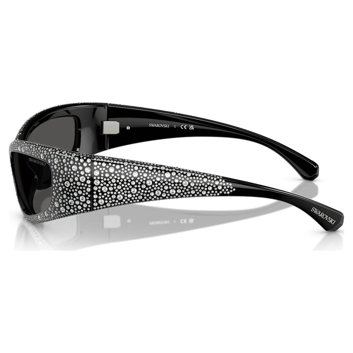 Sunglasses, Mask shape, SK6027, Black by SWAROVSKI