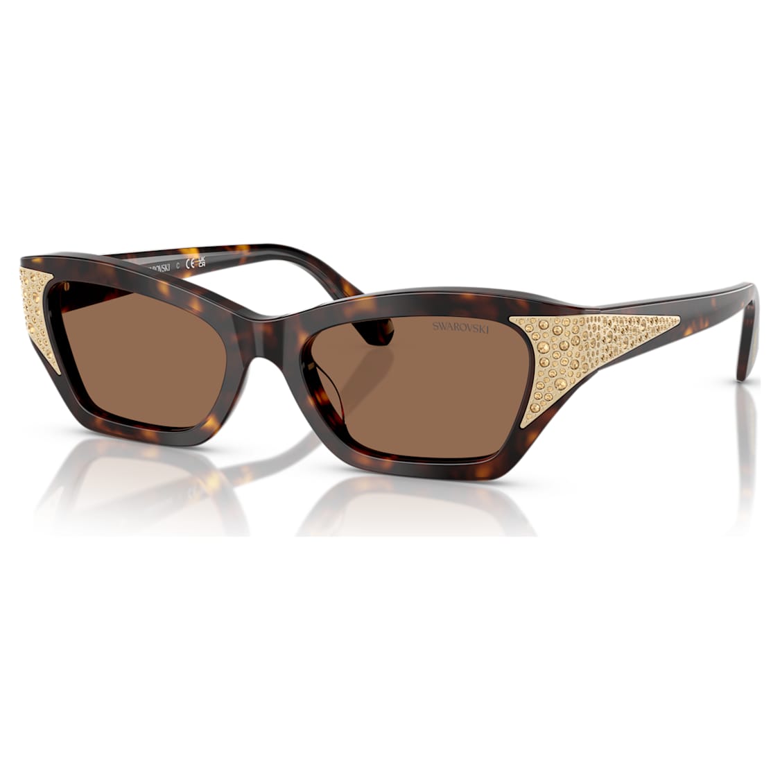 Sunglasses, Cat-Eye shape, SK6029, Brown by SWAROVSKI