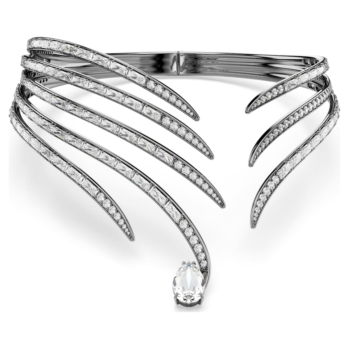 The Vienna Collection choker, Feather, White, Ruthenium plated by SWAROVSKI