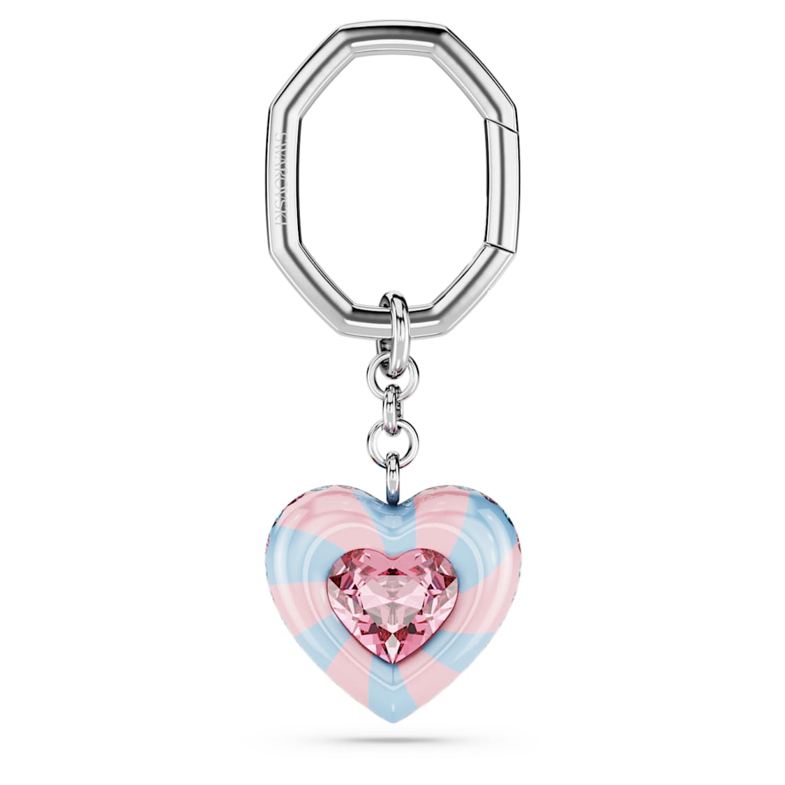 Key ring, Heart cut, Heart, Multicolored, Rhodium plated - Swarovski, 5713882