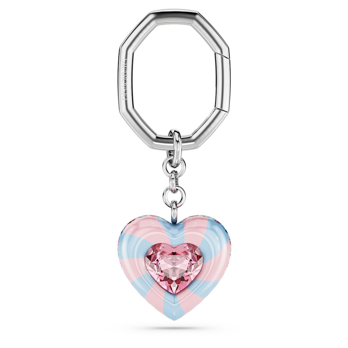 Key ring, Heart cut, Heart, Multicolored, Rhodium plated - Swarovski, 5713882