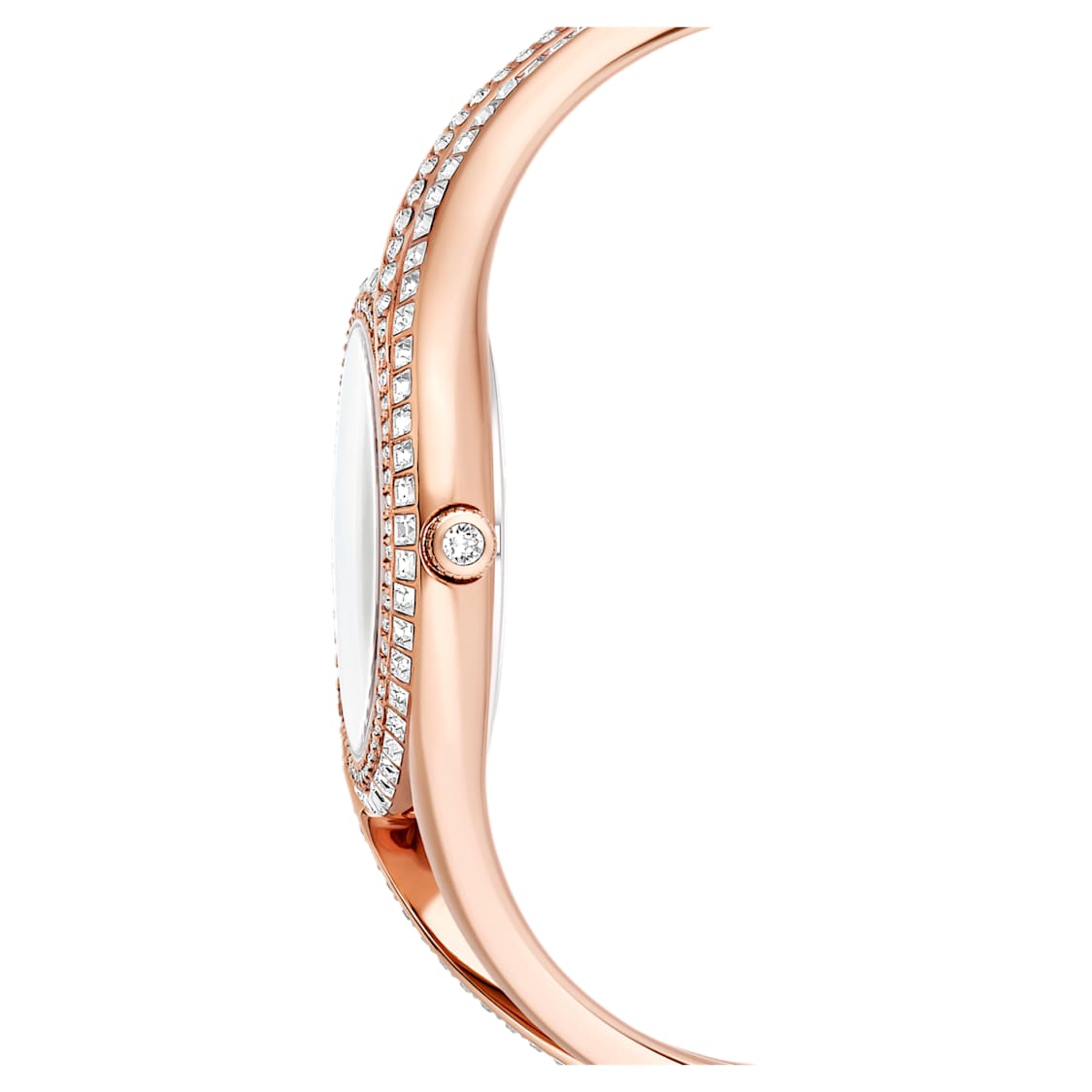 Hyperbola bangle watch, Swiss Made, Metal bracelet, Rose gold tone, Rose gold-tone finish by SWAROVSKI