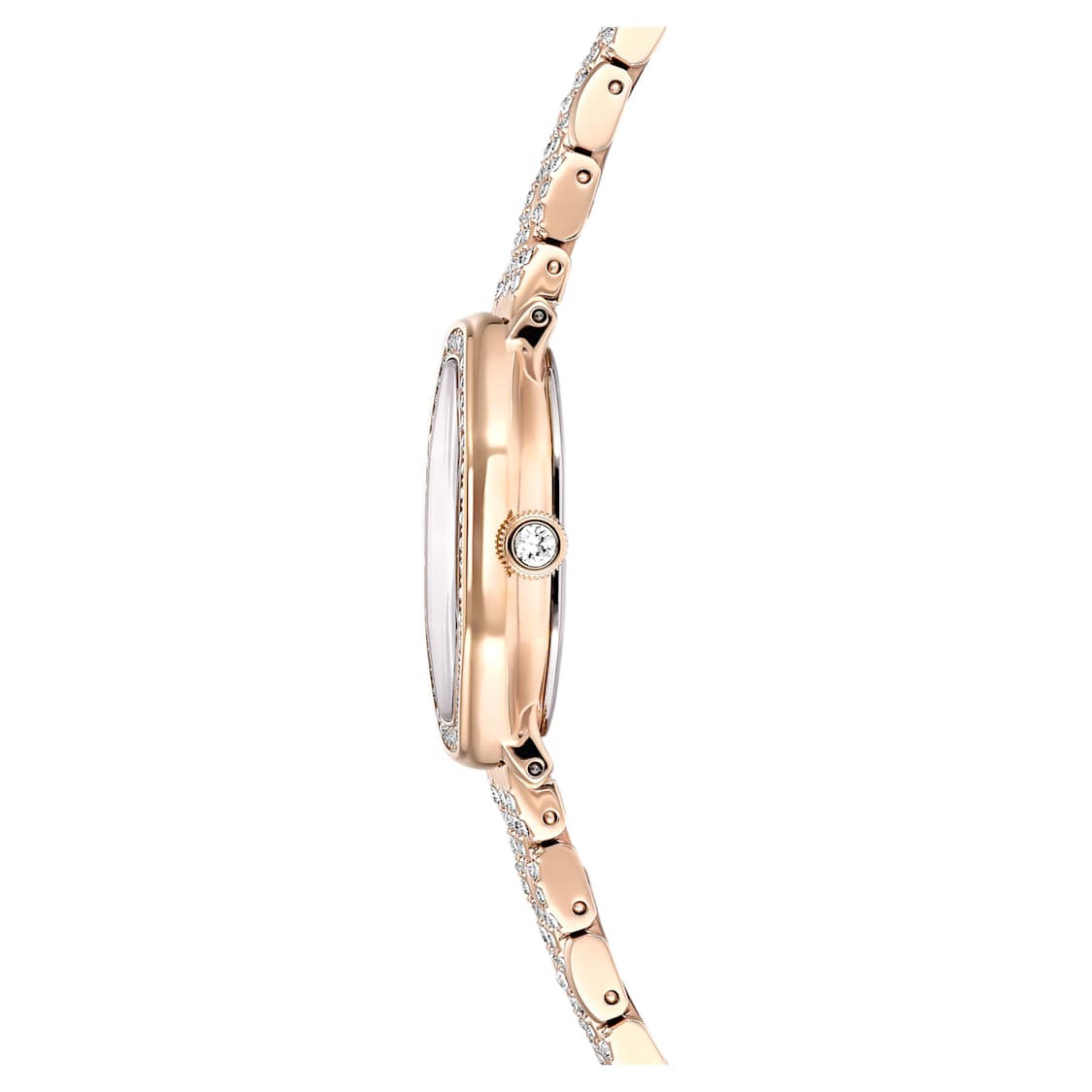 Dextera octagon watch, Swiss Made, Metal bracelet, Gold tone, Rose gold-tone finish by SWAROVSKI