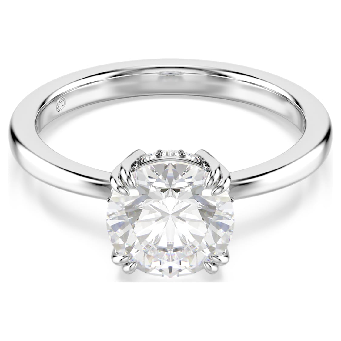 Stilla cocktail ring, Round cut, White, Silver-tone finish by SWAROVSKI
