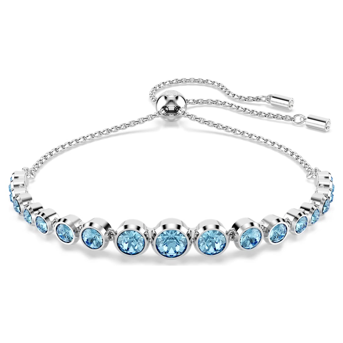 Imber bracelet, Mixed round cuts, Blue, Rhodium plated by SWAROVSKI