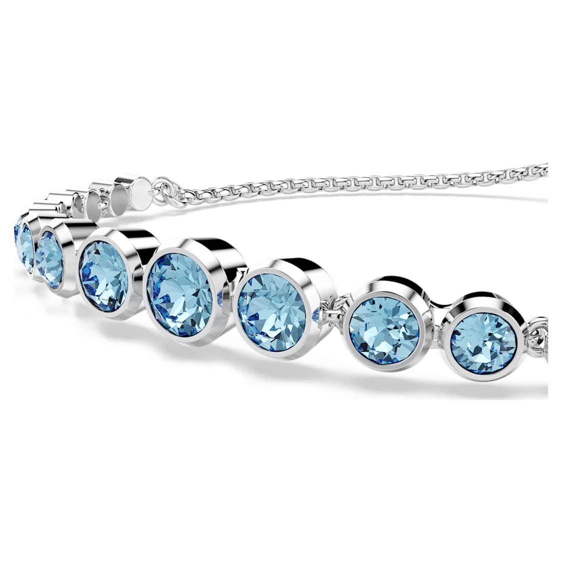 Imber bracelet, Mixed round cuts, Blue, Rhodium plated by SWAROVSKI