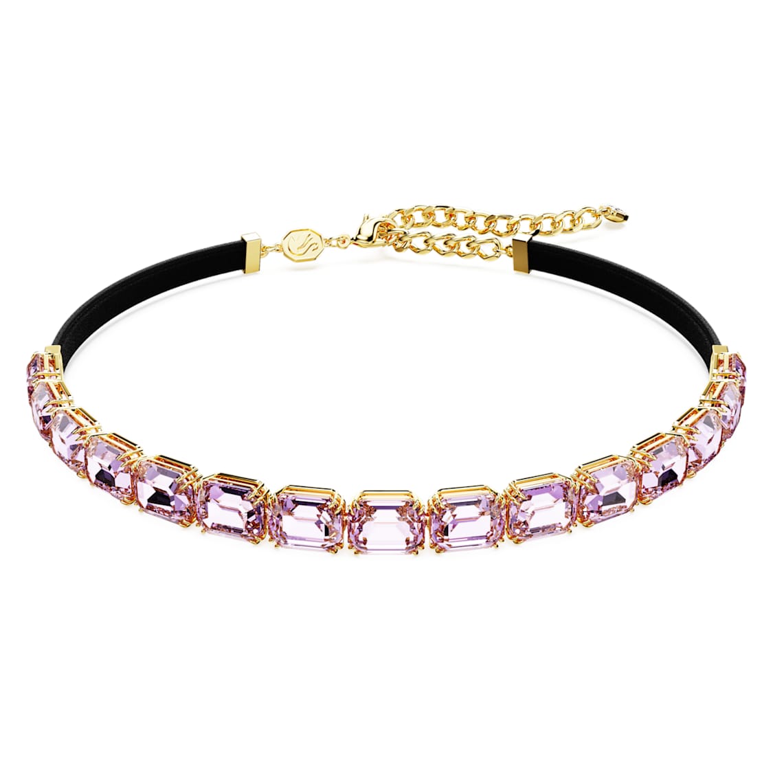 Millenia choker, Octagon cut, Purple, Gold-tone plated by SWAROVSKI