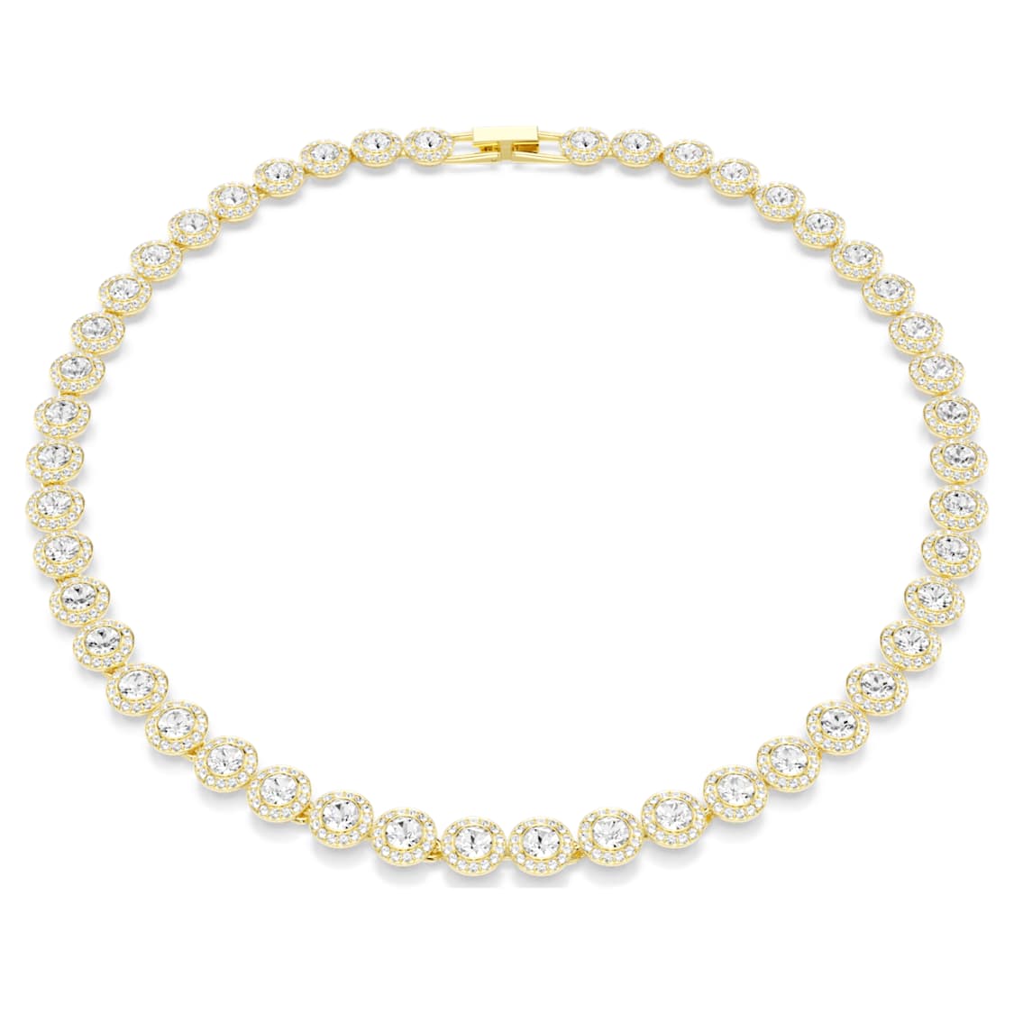 Una Angelic necklace, Round cut, White, 18K gold finish - Swarovski, 5720505