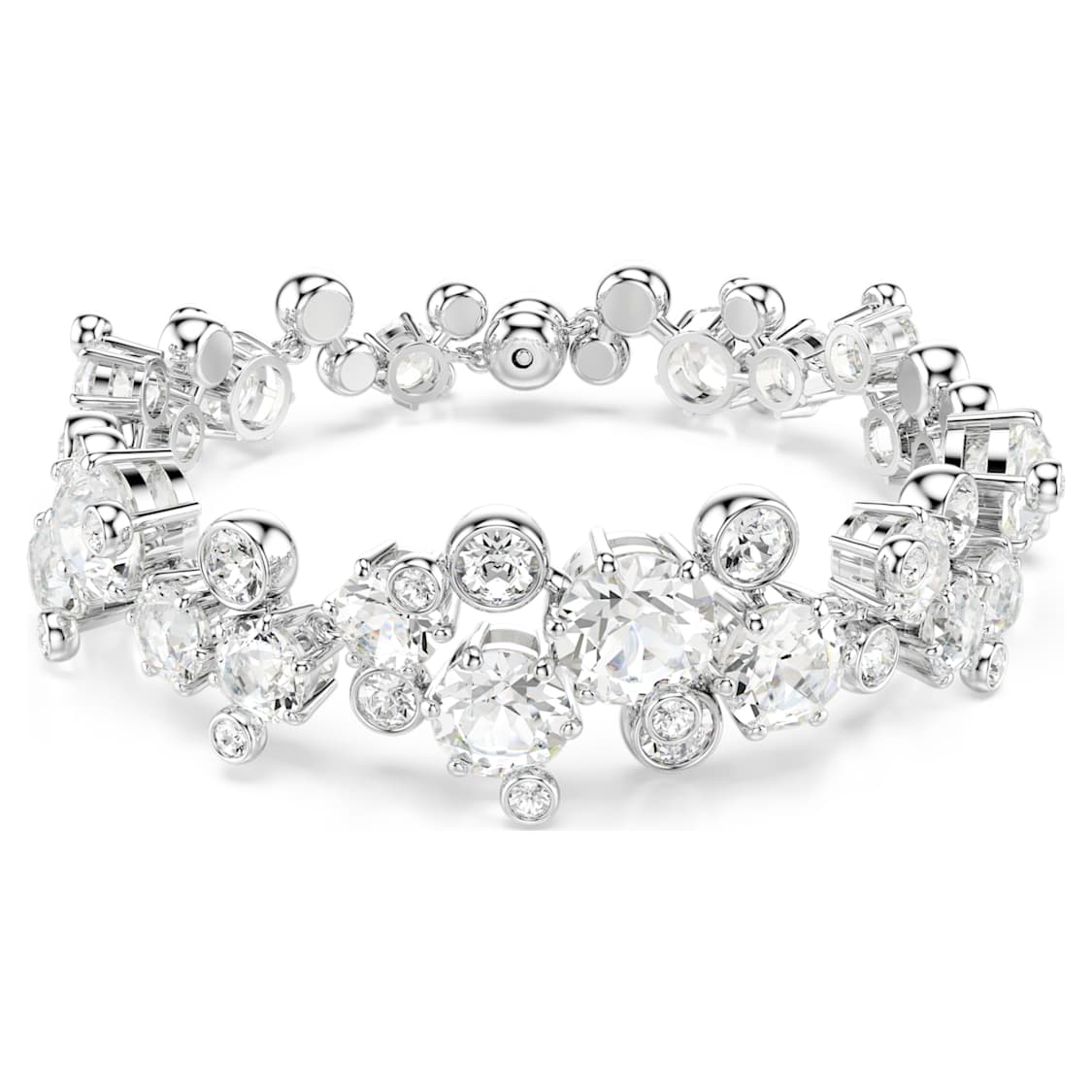 Constella bracelet, Mixed cuts, White, Rhodium plated by SWAROVSKI