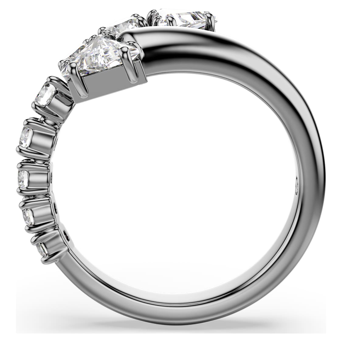 Sublima open ring, Mixed cuts, White, Ruthenium plated by SWAROVSKI