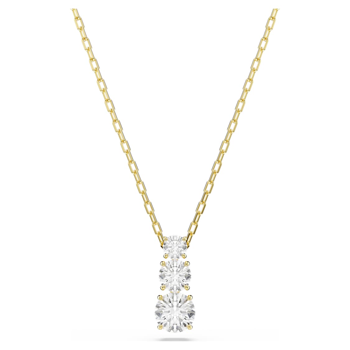 Stilla Attract pendant, Round cut, White, Gold-tone plated by SWAROVSKI