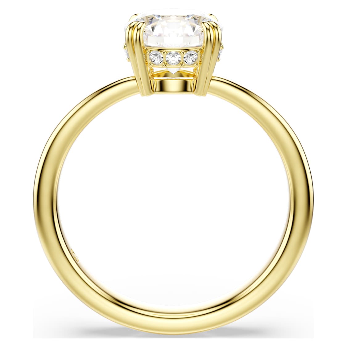Stilla cocktail ring, Round cut, White, Gold-tone plated by SWAROVSKI