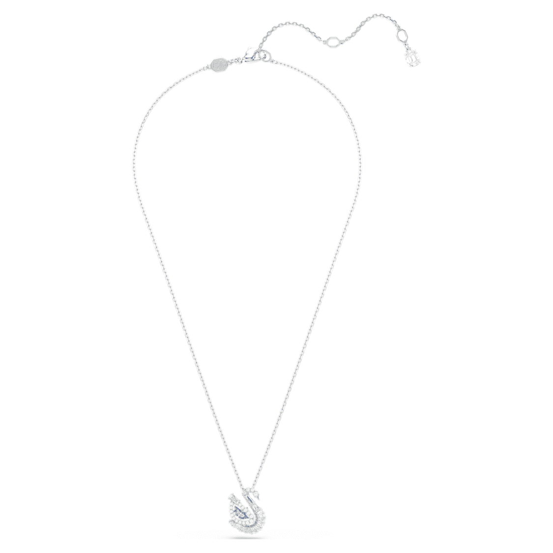 Swan pendant, Mixed cuts, Swan, Blue by SWAROVSKI