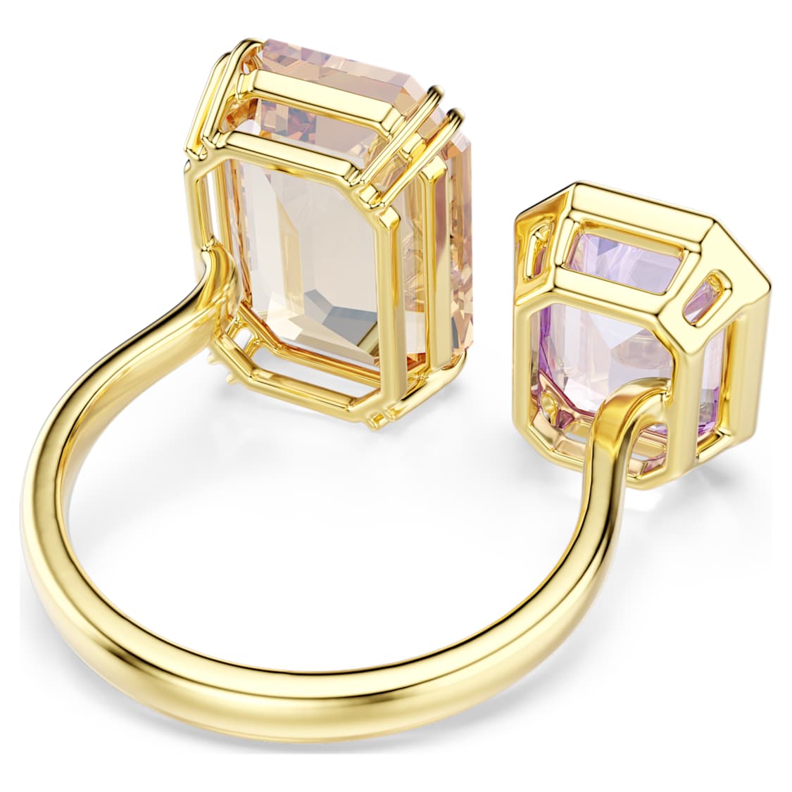 Millenia open ring, Octagon cut, Multicolored, Gold-tone plated by SWAROVSKI