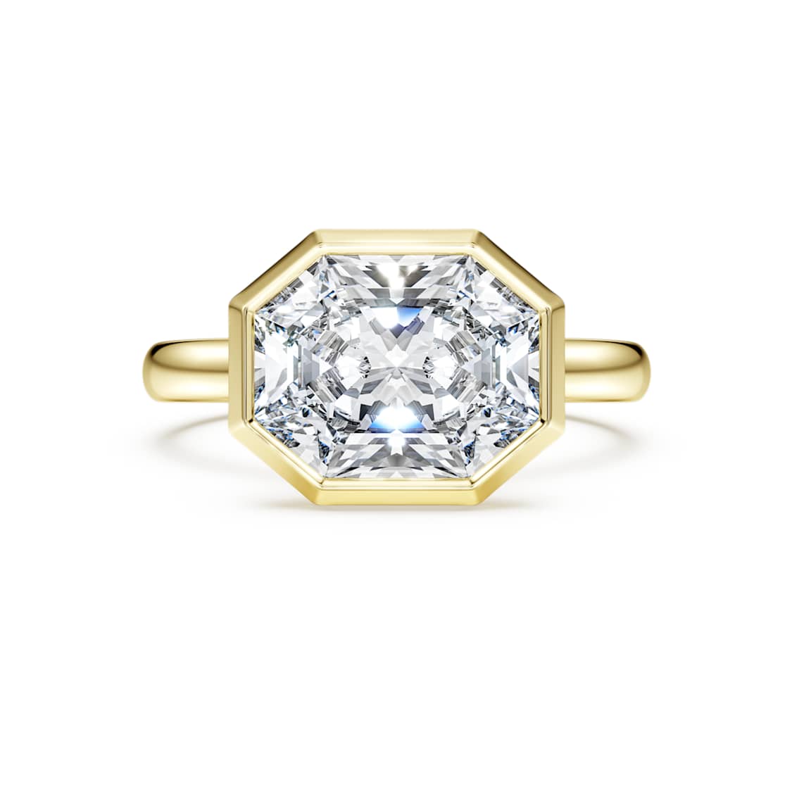 Octagon bezel ring, Lab-grown diamonds ct tw, shape