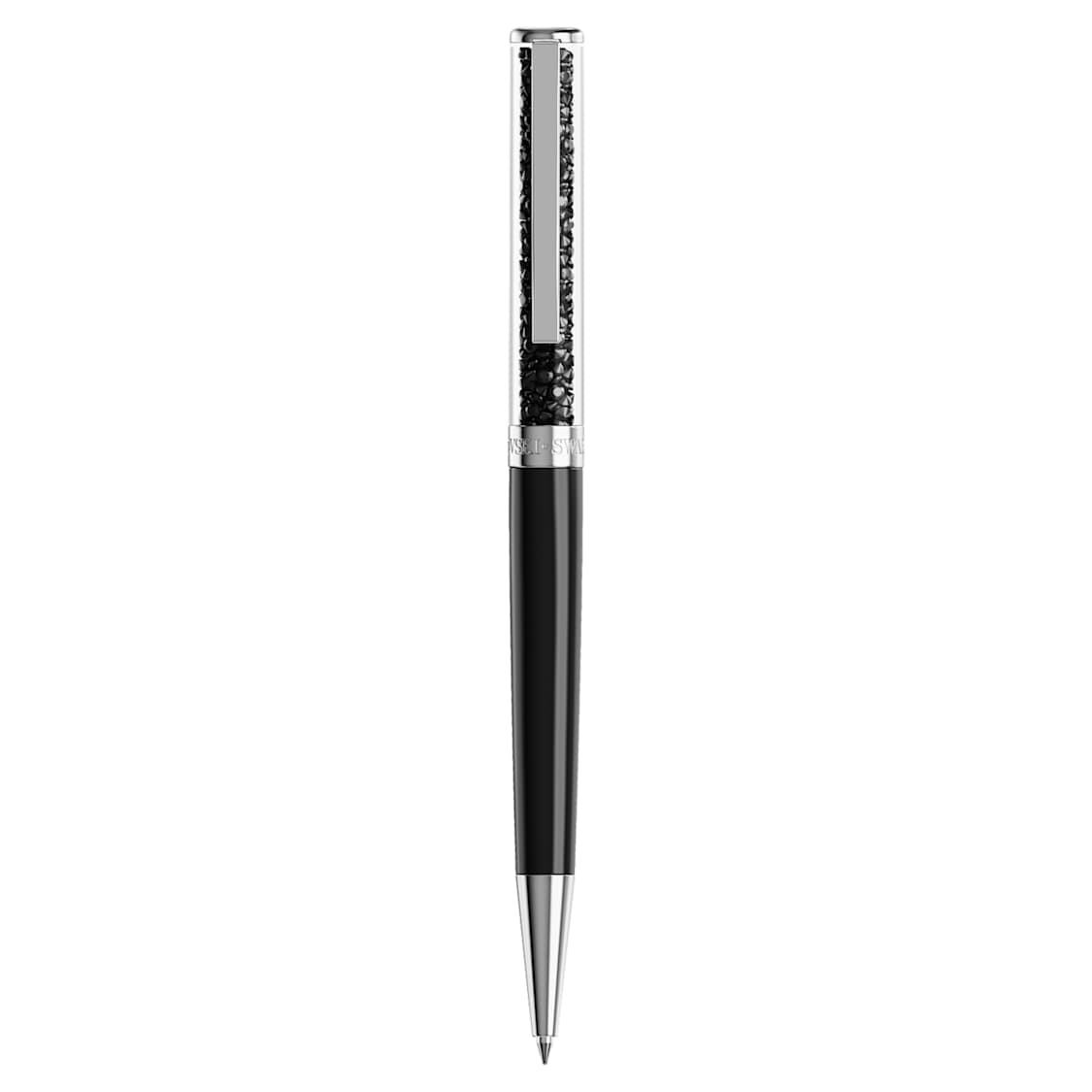 Crystalline ballpoint pen, Black, Black lacquered, Chrome plated by SWAROVSKI