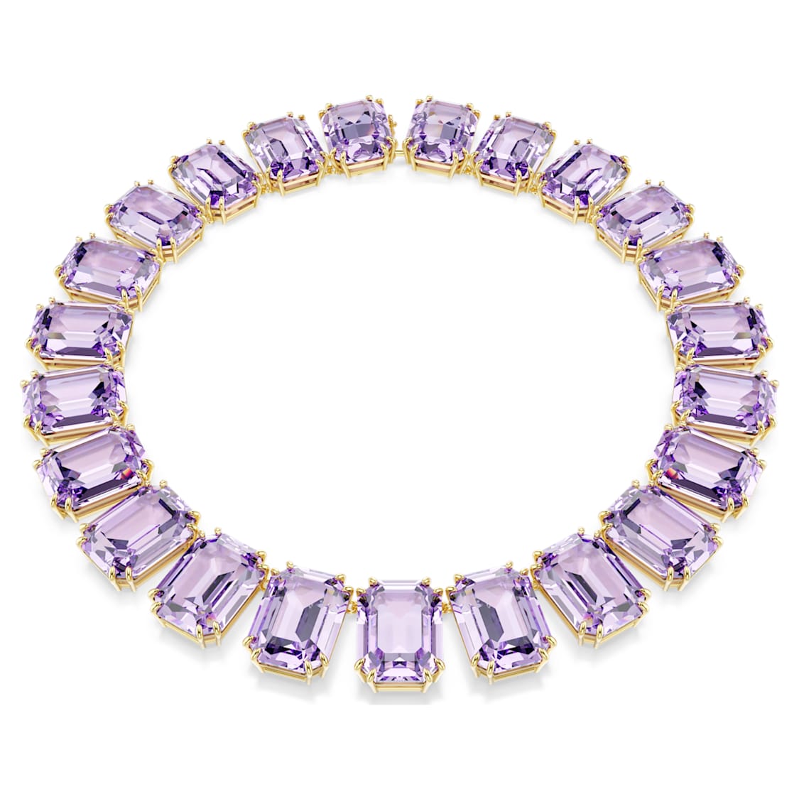Millenia necklace, Oversized crystals, Octagon cut, Purple, Gold-tone plated by SWAROVSKI
