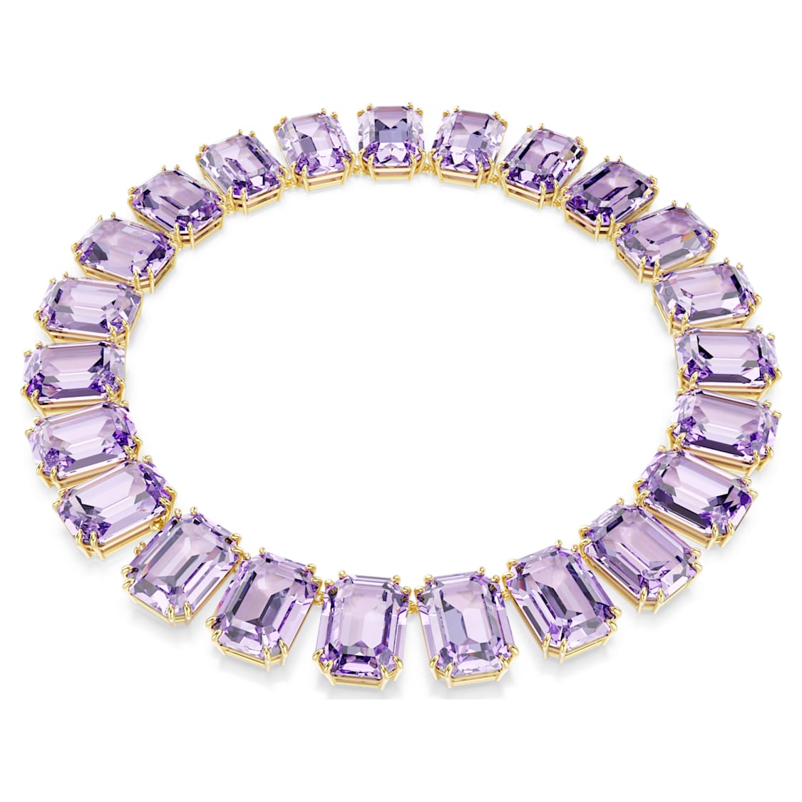 Millenia necklace, Oversized crystals, Octagon cut, Purple, Gold-tone plated by SWAROVSKI