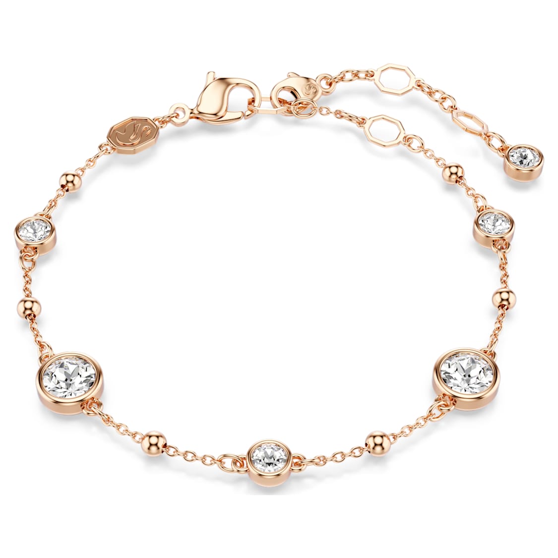 Imber bracelet, Round cut, White, Rose gold-tone plated by SWAROVSKI