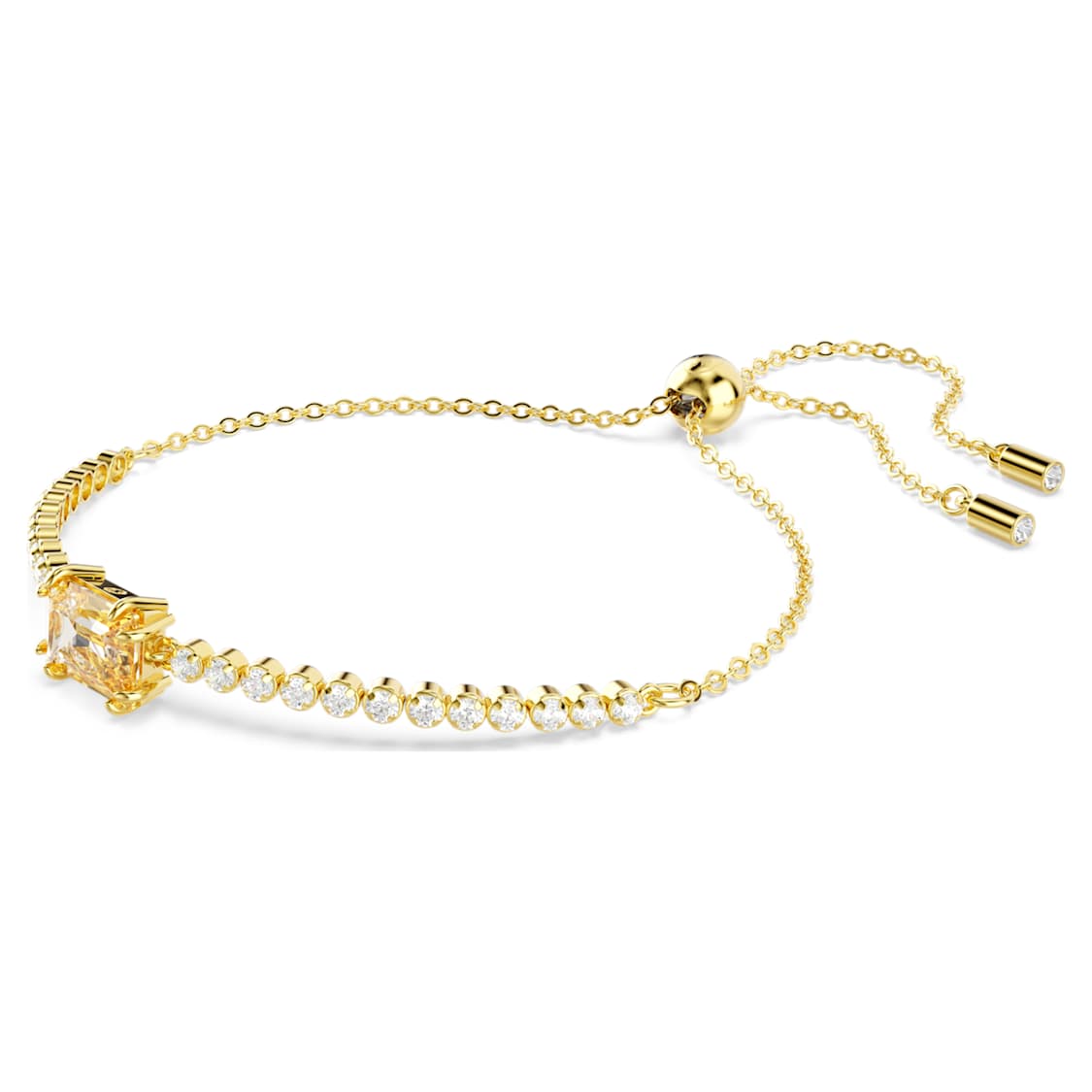 Matrix Tennis bracelet, Mixed cuts, Caramel, Gold-tone plated by SWAROVSKI