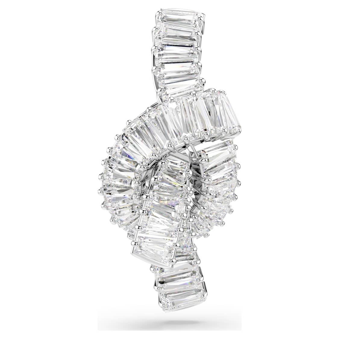 Matrix tack pin, Baguette cut, Knot, White, Rhodium plated by SWAROVSKI