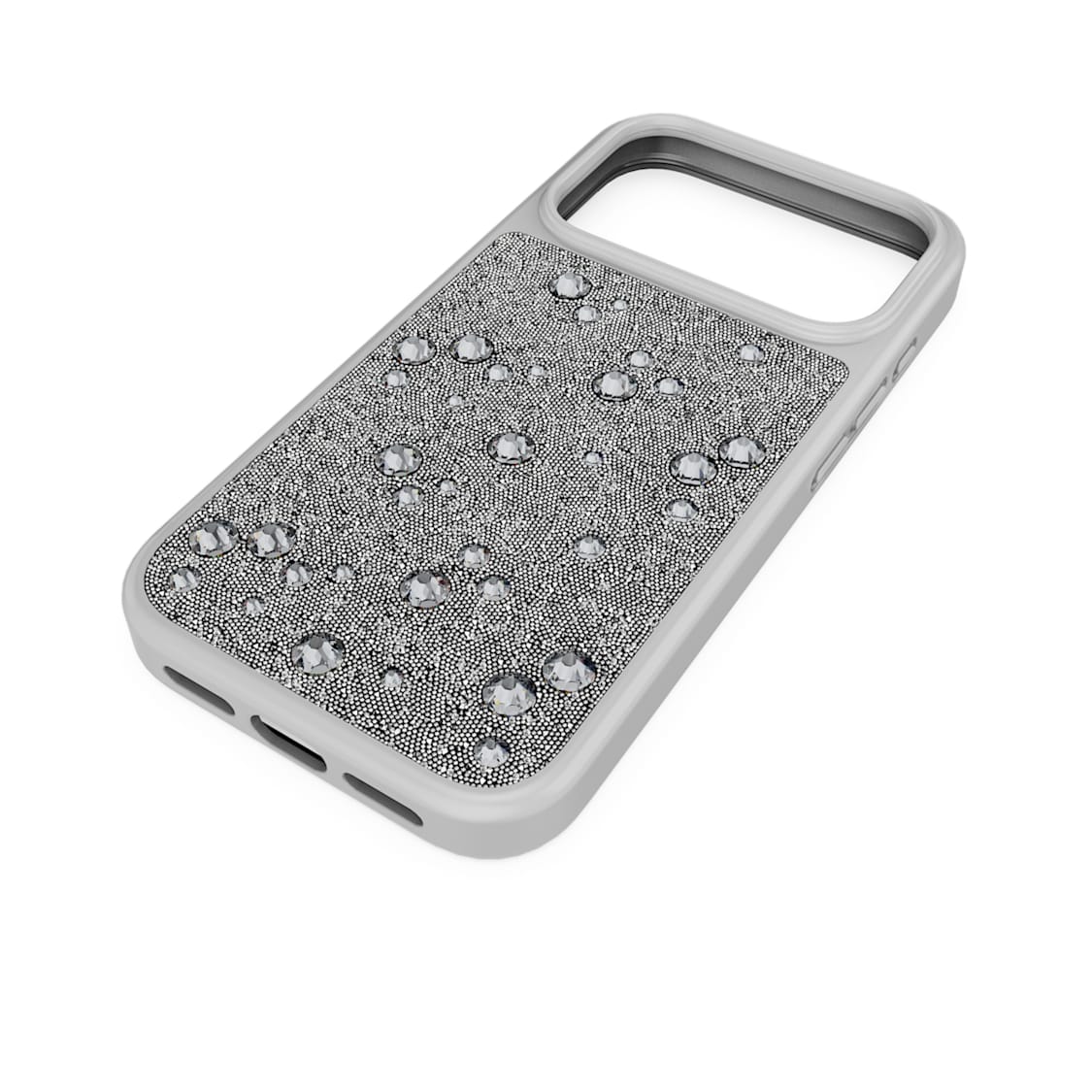 High smartphone case, Flat Back crystals, iPhone® 17 Pro, Silver tone by SWAROVSKI